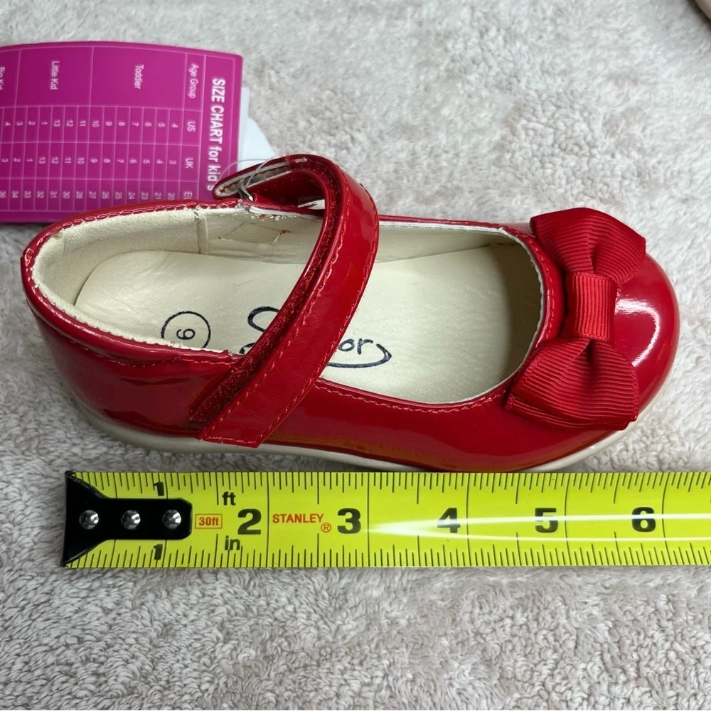 Samilor Bow Mary Janes Dress Shoes-Red-Toddler 9-Christmas-Holiday-Festive-Party - Picture 8 of 8